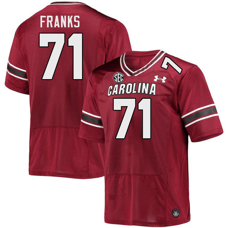 Men #71 Blake Franks South Carolina Gamecocks College Football Jerseys Stitched-Garnet
